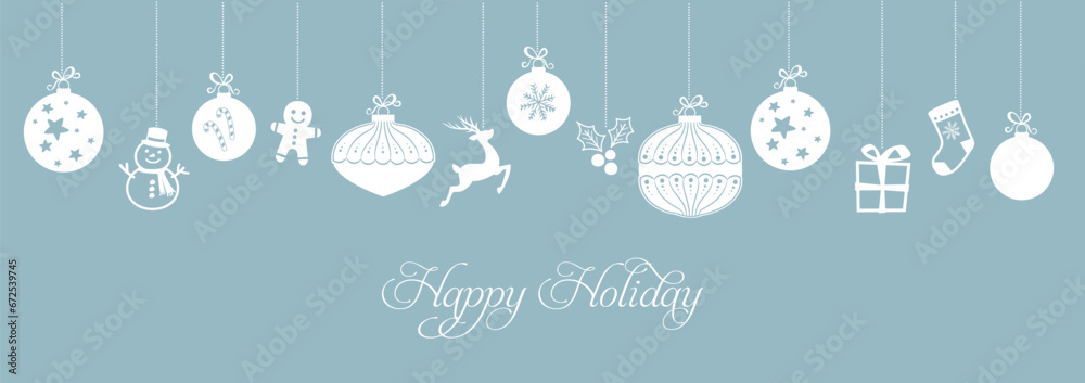 Naklejka premium Set of beautiful Christmas bauble garland. Vector editable.