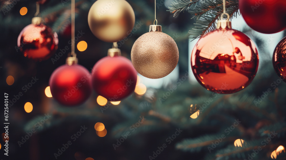 Obraz premium christmas tree decorations Generative ai