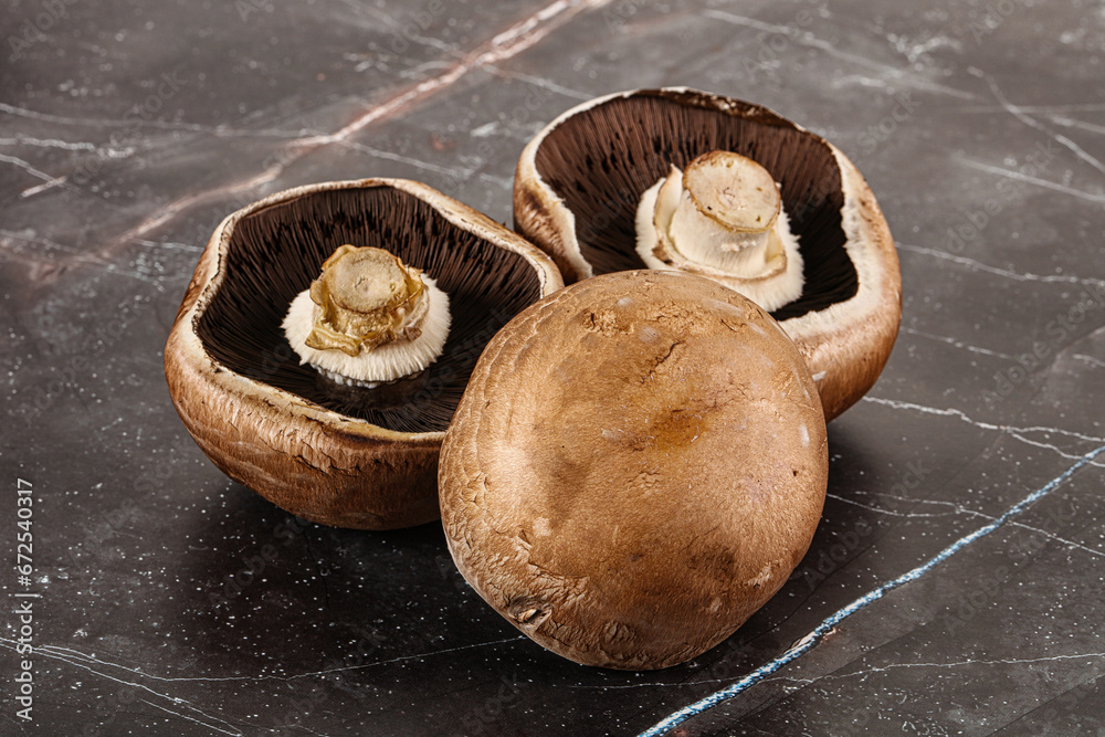 Raw brown champignon for cooking Raw brown champignon for cooking