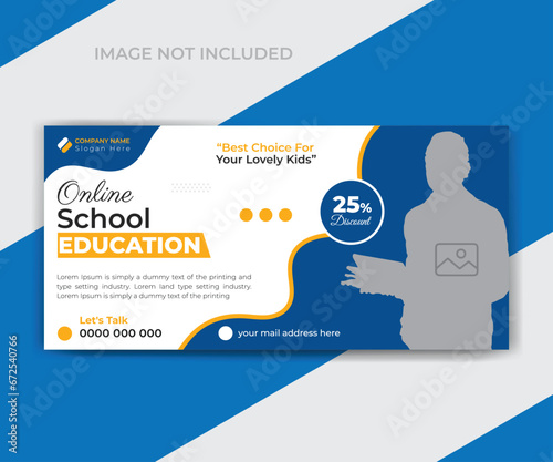 Back to school education admission social media web banner or timeline cover design template