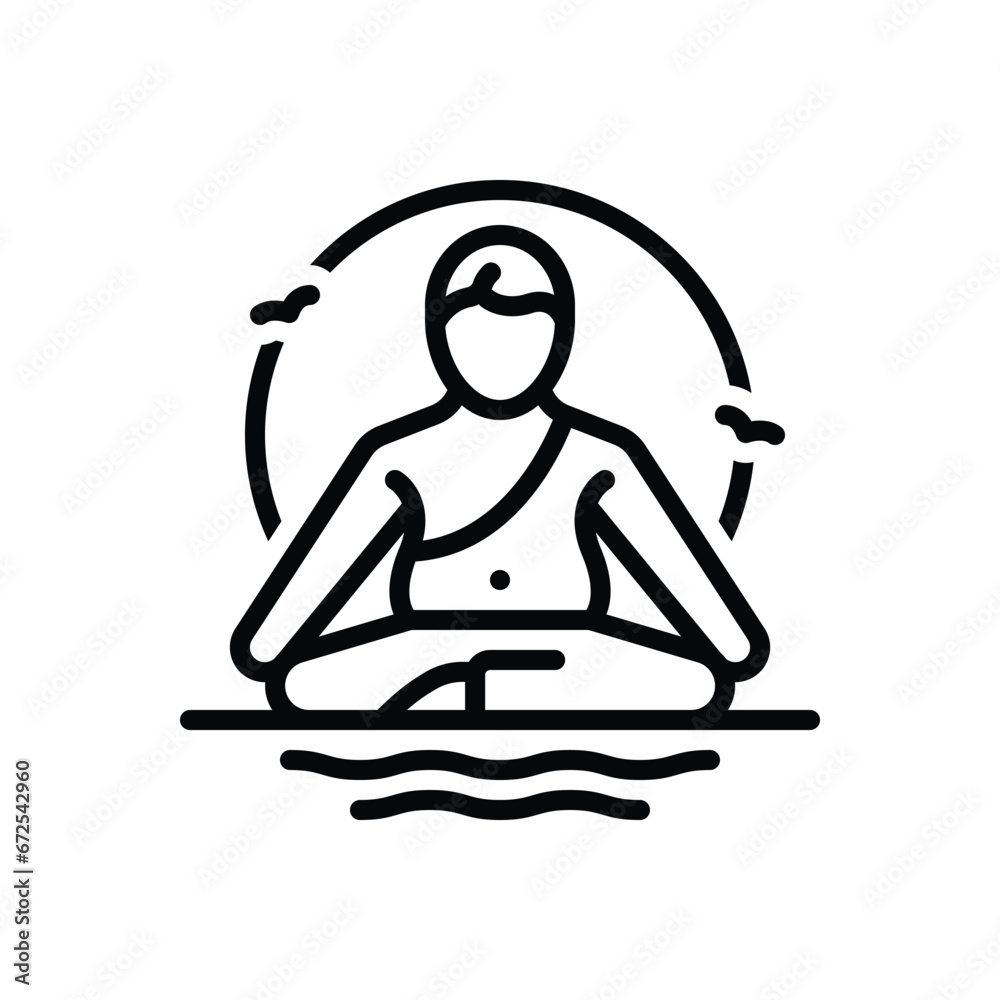 Black line icon for tranquility 