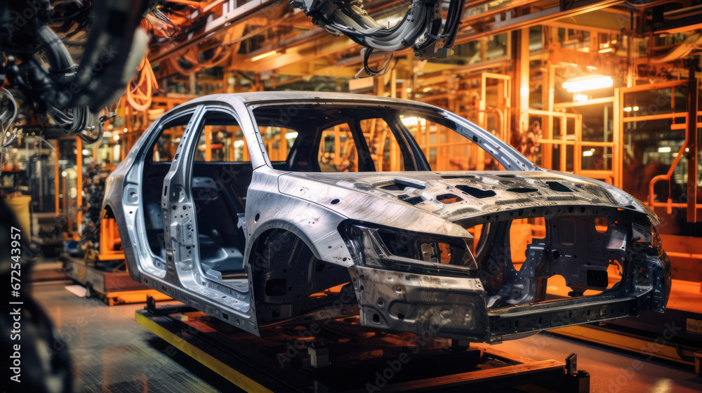 Obraz premium People worker on Automobile assembly line production