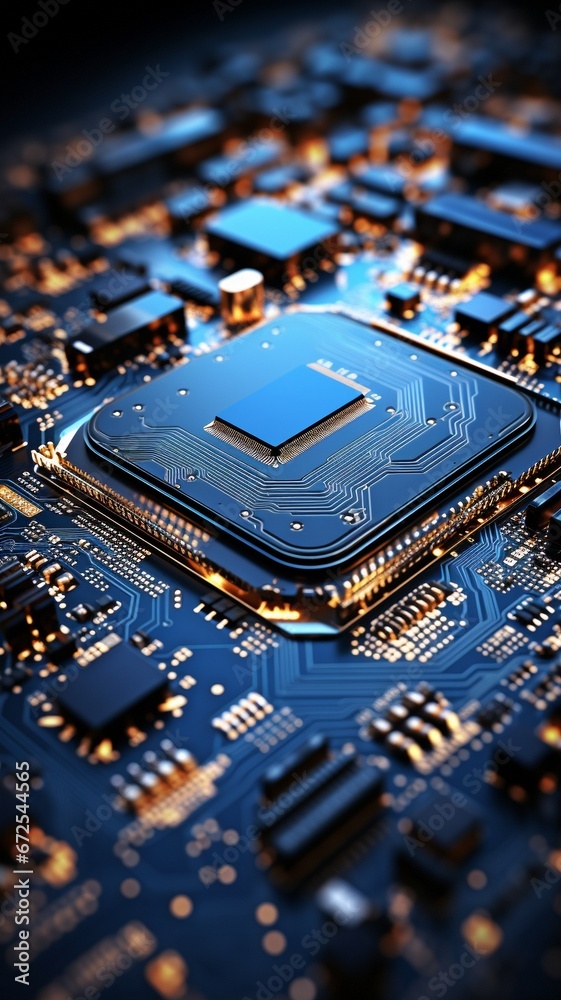 modern technology material with a blue circuit board . modern technology material with a blue circuit board .