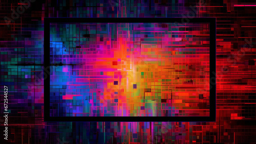 Pixel glitch  Futuristic  post-apocalyptic cyberpunk error backdrop.generative ai