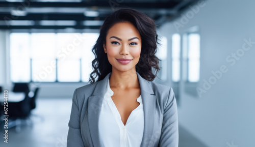 Smiling business woman looking at the camera