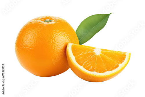 Fresh orange isolated on white background