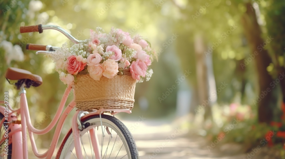 bicycle and flowers generated by AI tool 