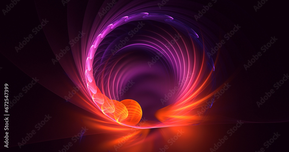 3D manual rendering abstract round light background