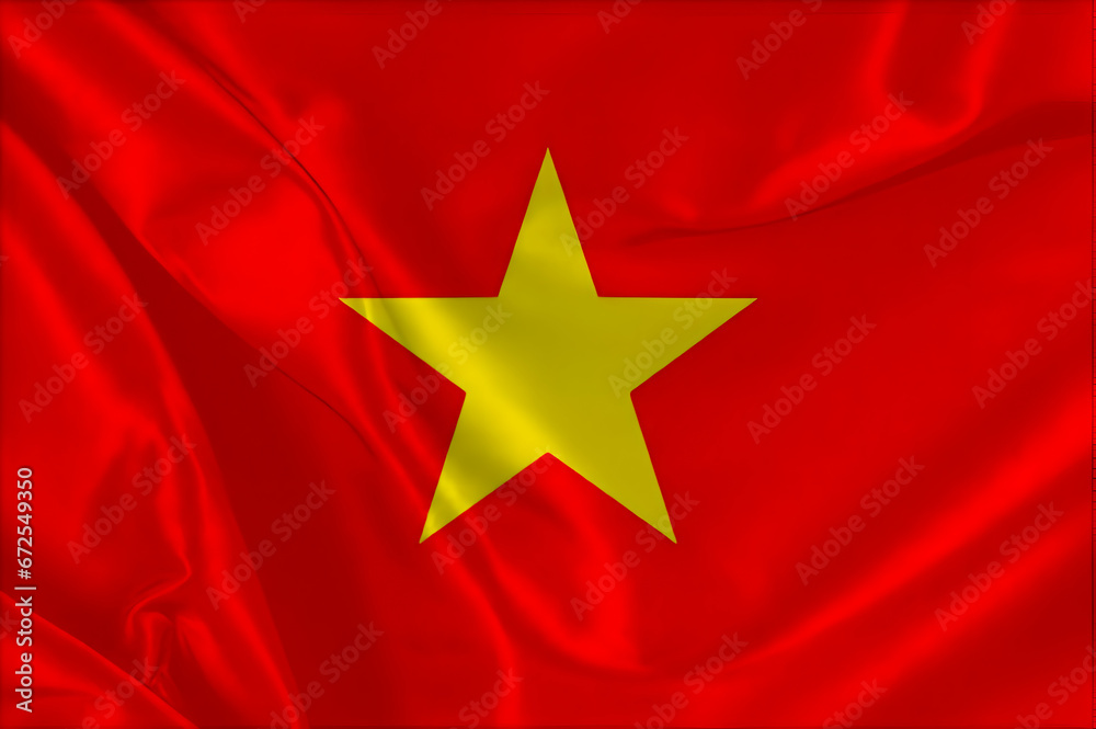 Waving silk flag of Vietnam Waving silk flag of Vietnam