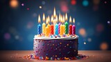 birthday cake with candles generated by AI