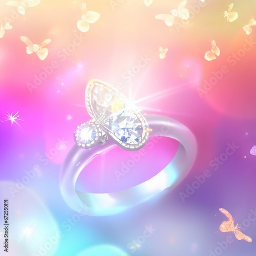 Engagement Ring with Magic Fantasy Background