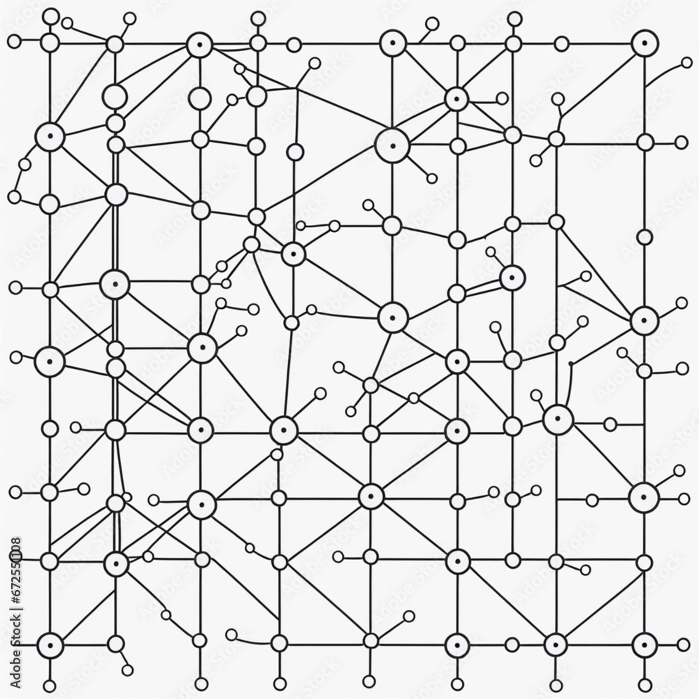 Fototapeta premium Abstract background with line and node connection neural pattern design. pattern of molecule