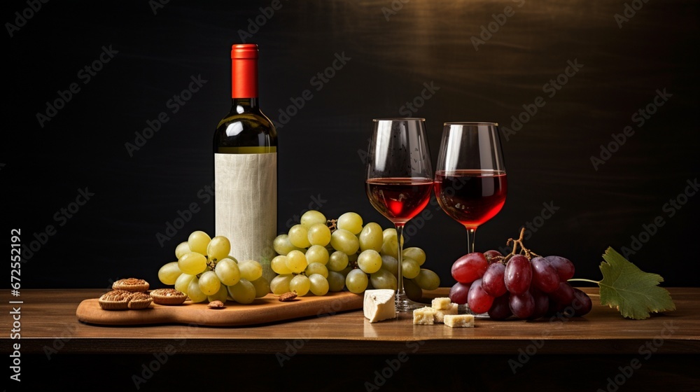 Obraz premium still life with wine generated by AI