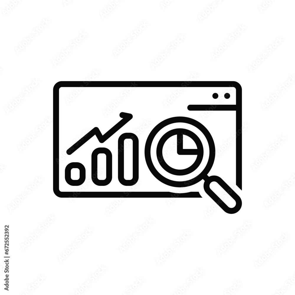 Black line icon for analytics 