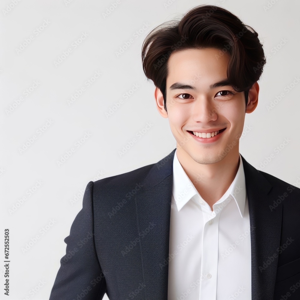 Happy Asian man business look isolate on white background Happy Asian man business look isolate on white background