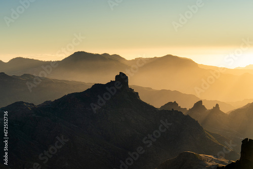 Mountain view of valley in Gran Canaria Island photo