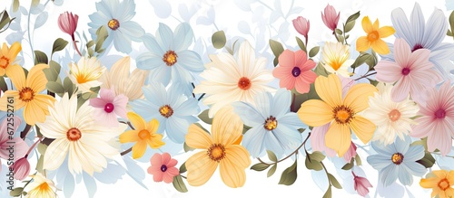 Seamless art decor with a floral pattern inspired by the beauty of nature during spring and summer seasons
