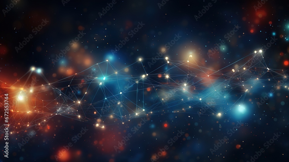 Dealing with particles. Particle physics, quantum physics abstract background - obrazy, fototapety, plakaty 