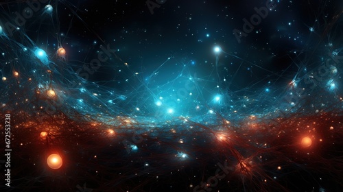 Dealing with particles. Particle physics, quantum physics abstract background