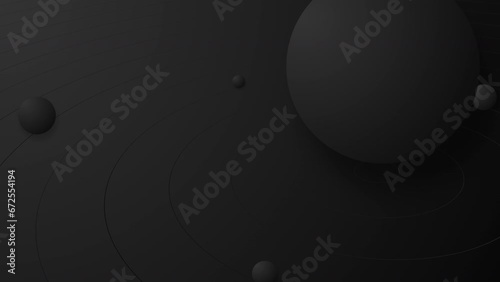 Animation of an abstract black background with spheres.