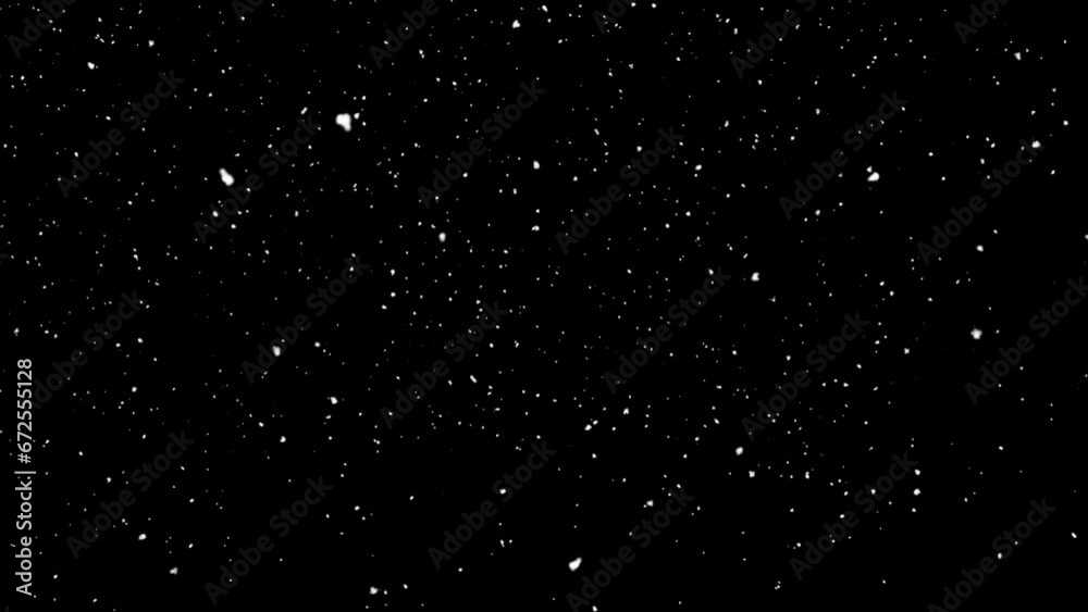 snow falling on black background