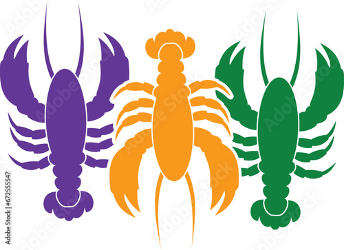 Mardi Gras Crawfish - Mardi Gras Illustration