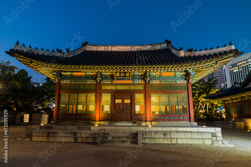 Seoul, South Korea - Oct.15.2023: The night landscape of Deoksugung palace © YoungHwan