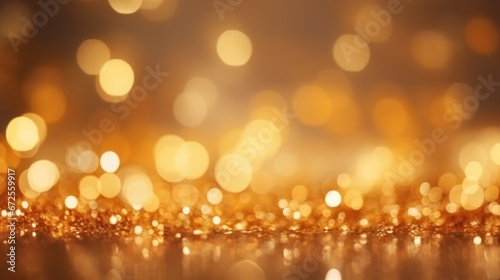 Abstract dark golden bokeh Christmas background © tashechka