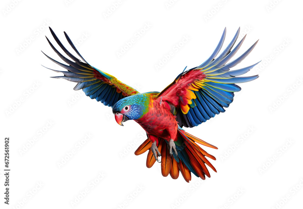 Fototapeta premium Colorful flying parrot