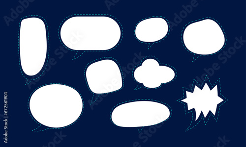 Collection of cute colorful speech bubbles or dream clouds for dialogue. Vector design for price labels, stickers, clip art, posters and banners.
