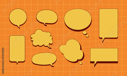 Collection of cute colorful speech bubbles or dream clouds for dialogue. Vector design for price labels, stickers, clip art, posters and banners.