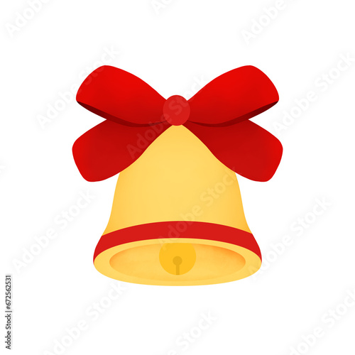 christmas bell with red ribbon