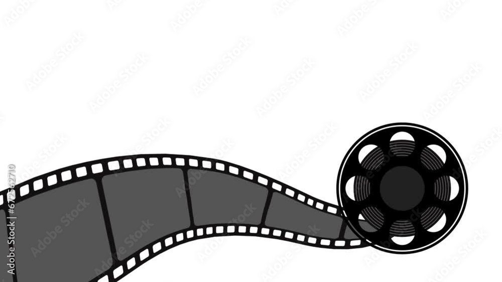 Cinema film strip wave perfect for cinematography concept on alpha channel transparent background