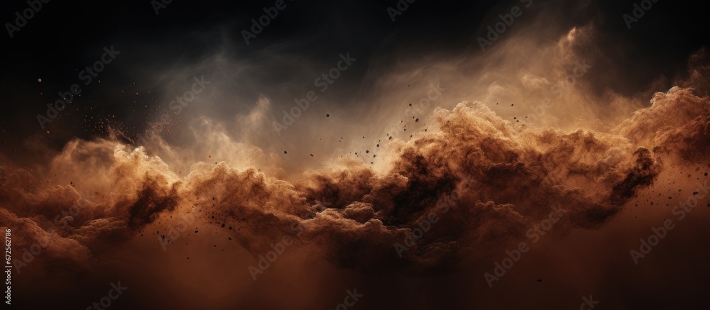 Particles of dust and dirt in the air suspended and moving through the atmosphere