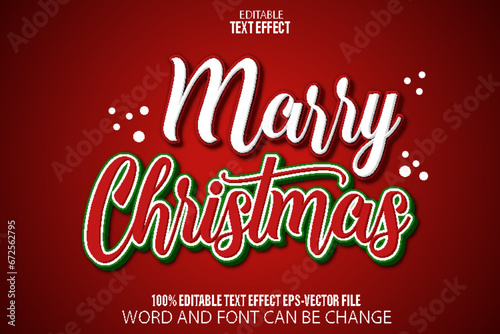 Marry Christmas Editable Text Effect Flat Gradient Style