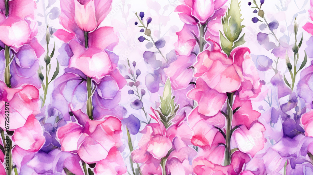 Enchanting Foxgloves Watercolor Seamless Pattern, Background Image, Hd Enchanting Foxgloves Watercolor Seamless Pattern, Background Image, Hd