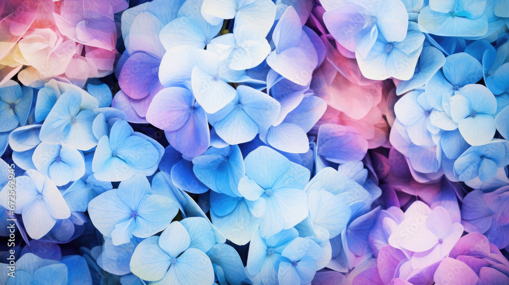 Obraz premium Enchanting Hydrangeas Watercolor Seamless Pattern, Background Image, Hd