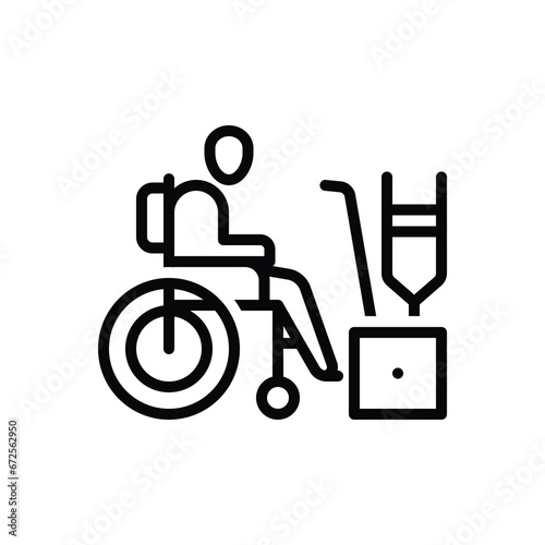 Black line icon for disabled 