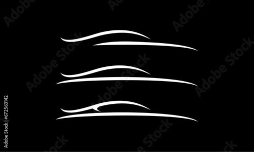 cool simple elegant car outline logo design