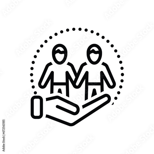 Black line icon for humanity 