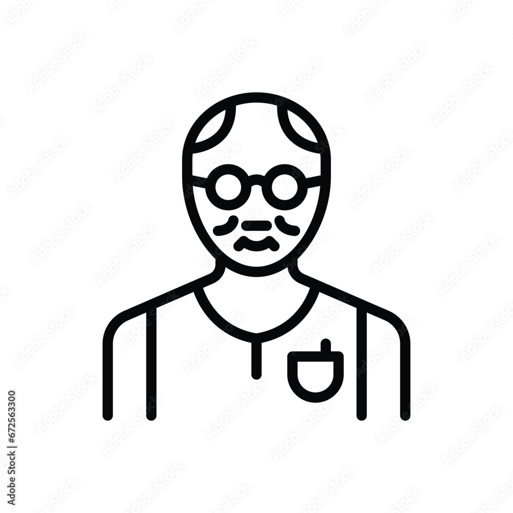 Black line icon for senior Black line icon for senior