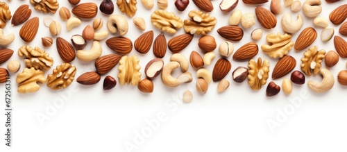 Pattern with a repeated design of nuts without any interruptions