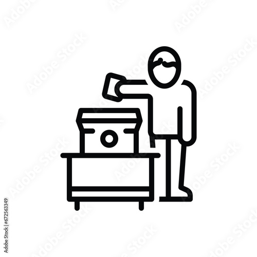 Black line icon for vote