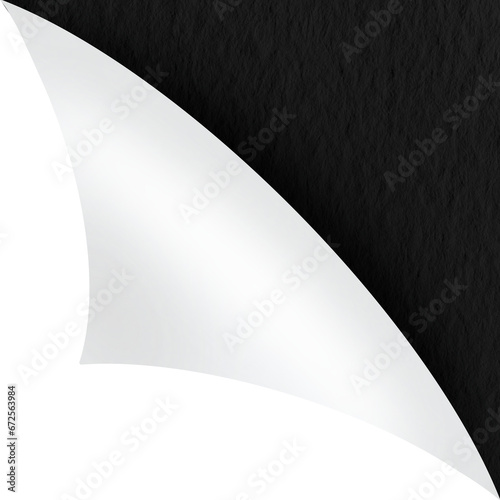 paper sheet turn curl and flip Curled page corner with shadow on transparent background. Blank sheet of page fold