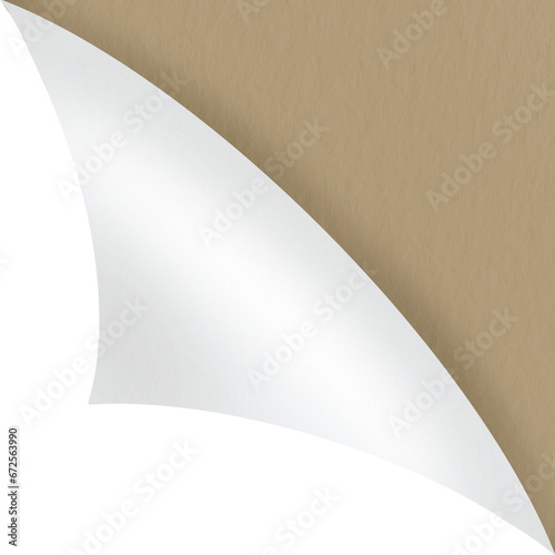 paper sheet turn curl and flip Curled page corner with shadow on transparent background. Blank sheet of page fold