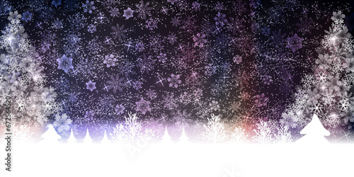 クリスマス　雪　冬　風景　背景