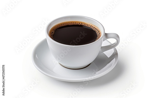 Photo of a hot beverage served in a porcelain cup on a small plate