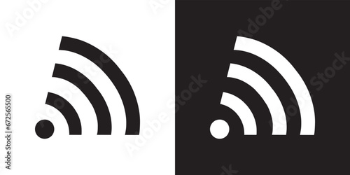 Wi Fi icon vector. Wireless sign symbol in trendy flat style. Wifi vector icon illustration isolated on white and black background