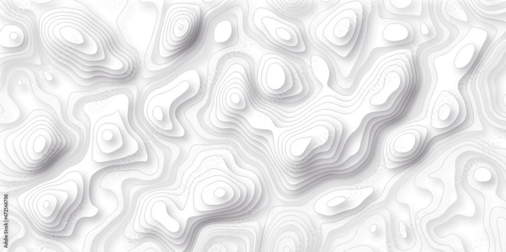 Pattern with wave lines stylized height of the topographic map contour in lines and contours isolated on transparent. Black and white topography contour lines map isolated on white background.