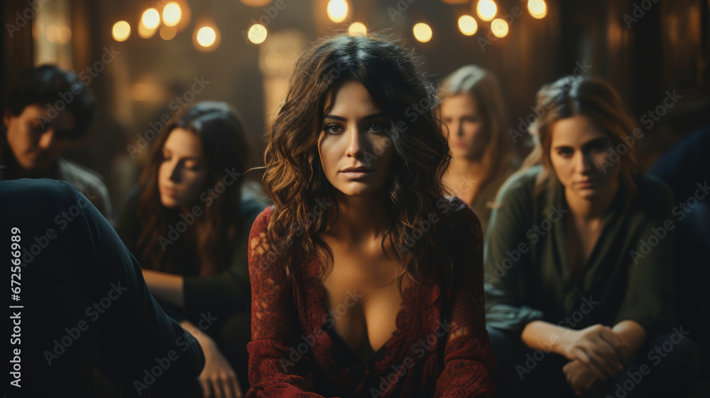 Sad Depressed Woman At Support Group Meeting, Background Image, Hd Sad Depressed Woman At Support Group Meeting, Background Image, Hd